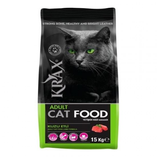 Krax Kuzu Etli Yetişkin Kedi Maması 15 kğ Krax Kuzu Etli Yetişkin Kedi Maması 15 kğ