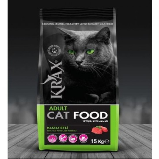 Krax Kuzu Etli Yetişkin Kedi Maması 15 kğ Krax Kuzu Etli Yetişkin Kedi Maması 15 kğ