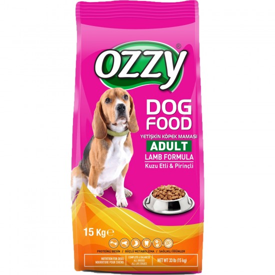 Ozzy Kuzu Etli Pirinçli Yetişkin Köpek Maması 15 kğ 
