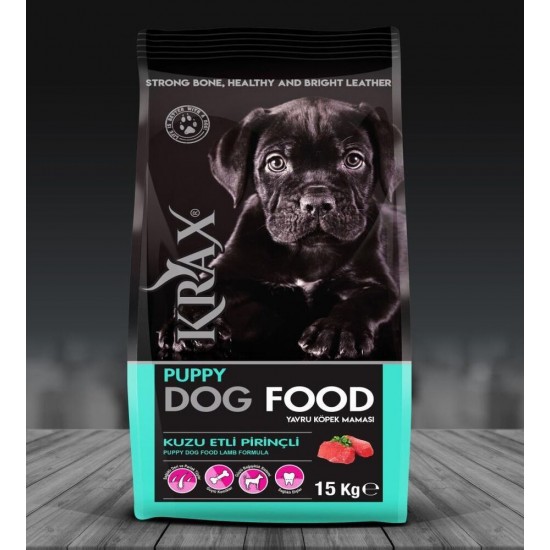 Krax Puppy Kuzu Etli Pirinçli Yavru Köpek Maması 15 kğ Krax Puppy Kuzu Etli Pirinçli Yavru Köpek Maması 15 kğ