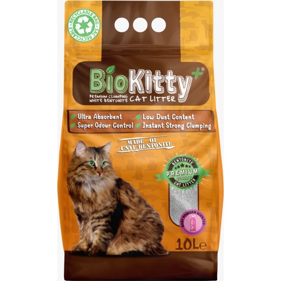 Bio Kitty Bebek Pudralı Kedi Kumu 10 lt Bio Kitty Bebek Pudralı Kedi Kumu 10 lt